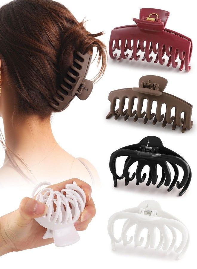 CHLINS 4 Pack Silicone Flexible Hair Claw Clips - Nonslip Large Bendable Soft Claw Clip for Women, Silicone Hair Clips Hair Accessories - Image 1
